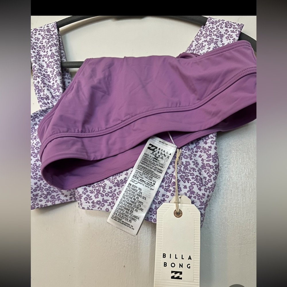 Billabong Sol Searcher Rise purple Bikini bottom with floral top
